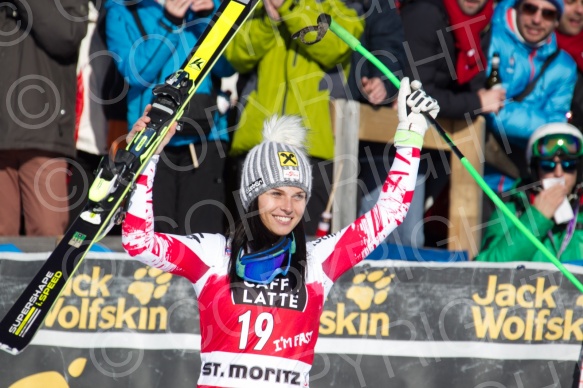 SKI WORLD CUP,DH LADIES ,ST MORITZ, 2015