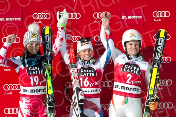 SKI WORLD CUP,DH LADIES ,ST MORITZ, 2015