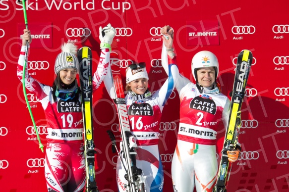 SKI WORLD CUP,DH LADIES ,ST MORITZ, 2015