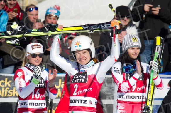 SKI WORLD CUP,DH LADIES ,ST MORITZ, 2015