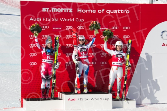 SKI WORLD CUP,DH LADIES ,ST MORITZ, 2015